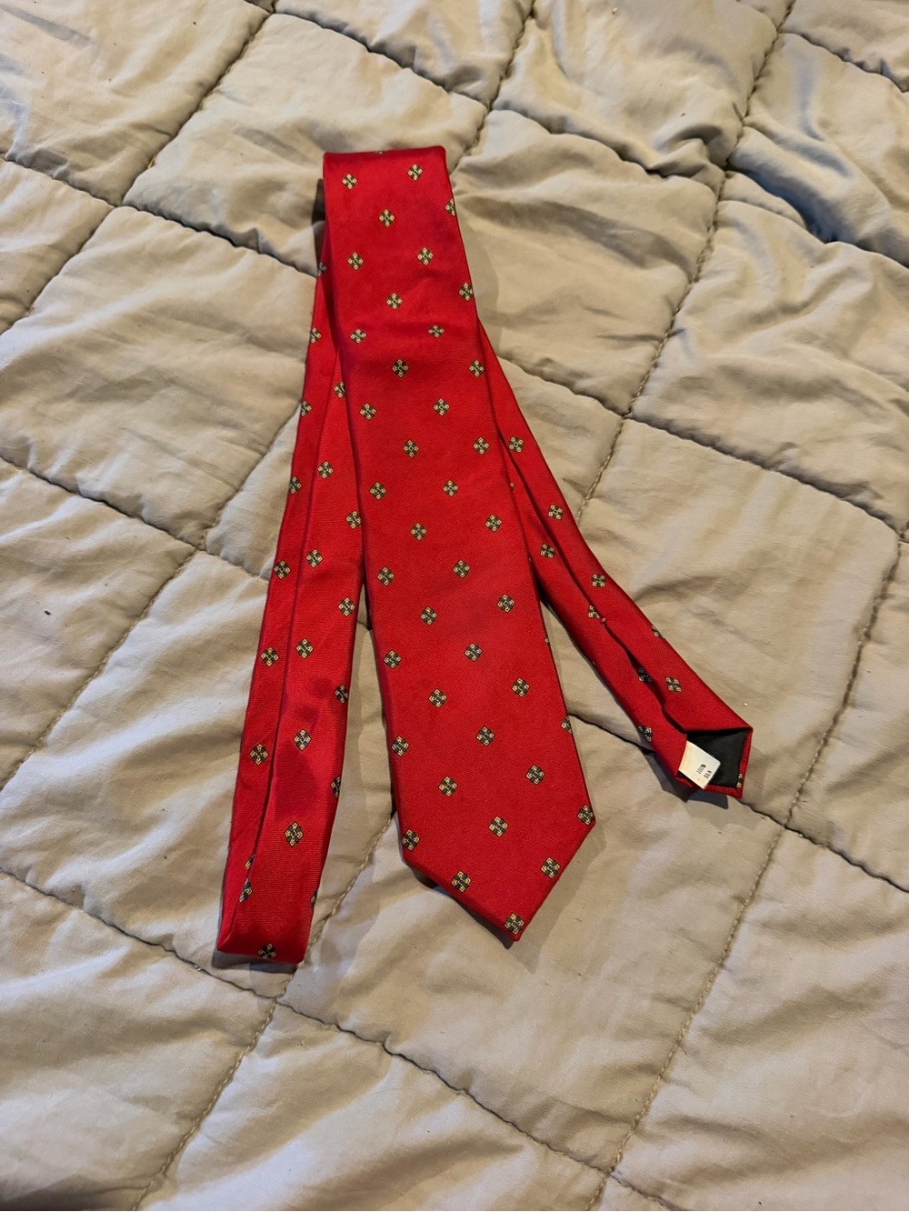 Wembley Red Tie with Small Geometric Motif
